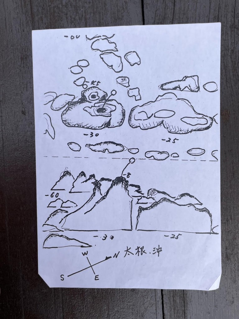 田子・フトネの水中マップ（上半分）